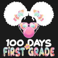 Cute 100 Days Of First Grade Tie Dye Afro Puff Girl Coaster thumb 2