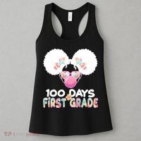 Cute 100 Days Of First Grade Tie Dye Afro Puff Girl Women's Tank Top thumb 3