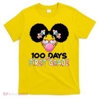 Cute 100 Days Of First Grade Tie Dye Afro Puff Girl T-Shirt thumb 0