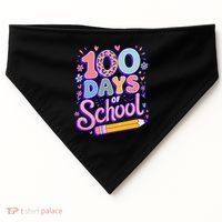 Cute 100 Days Of School USA-Made Doggie Bandana thumb 0