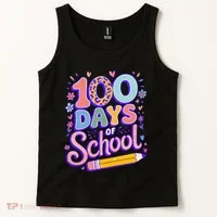Cute 100 Days Of School Tank Top thumb 2