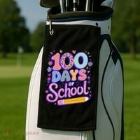 Cute 100 Days Of School Golf Towel thumb 2