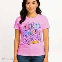 Cute 100 Days Of School Women's T-Shirt thumb 4
