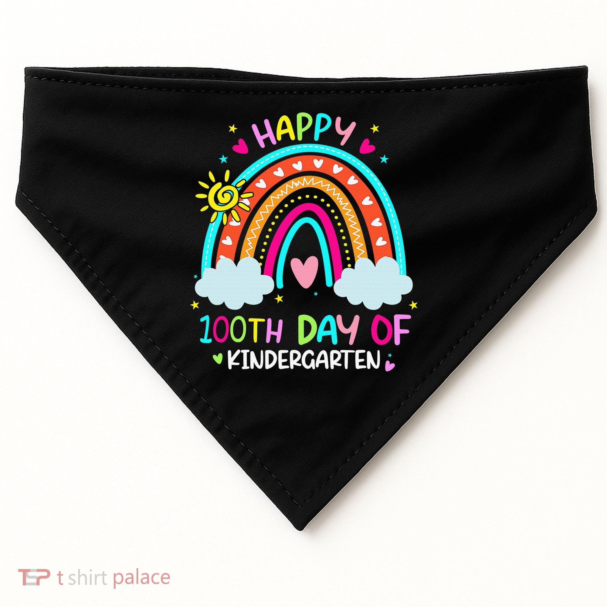 Cute 100th Day Of Kindergarten 100 Days Smarter USA-Made Doggie Bandana