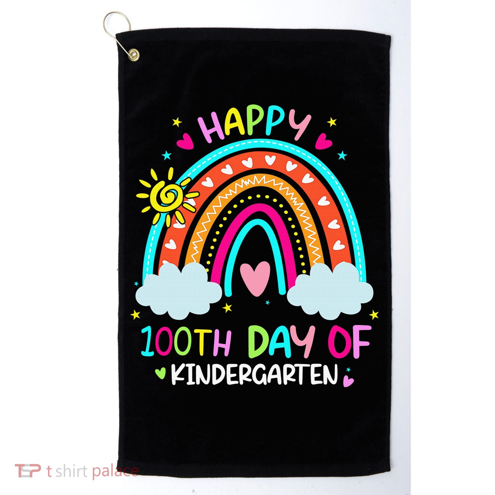 Cute 100th Day Of Kindergarten 100 Days Smarter Golf Towel