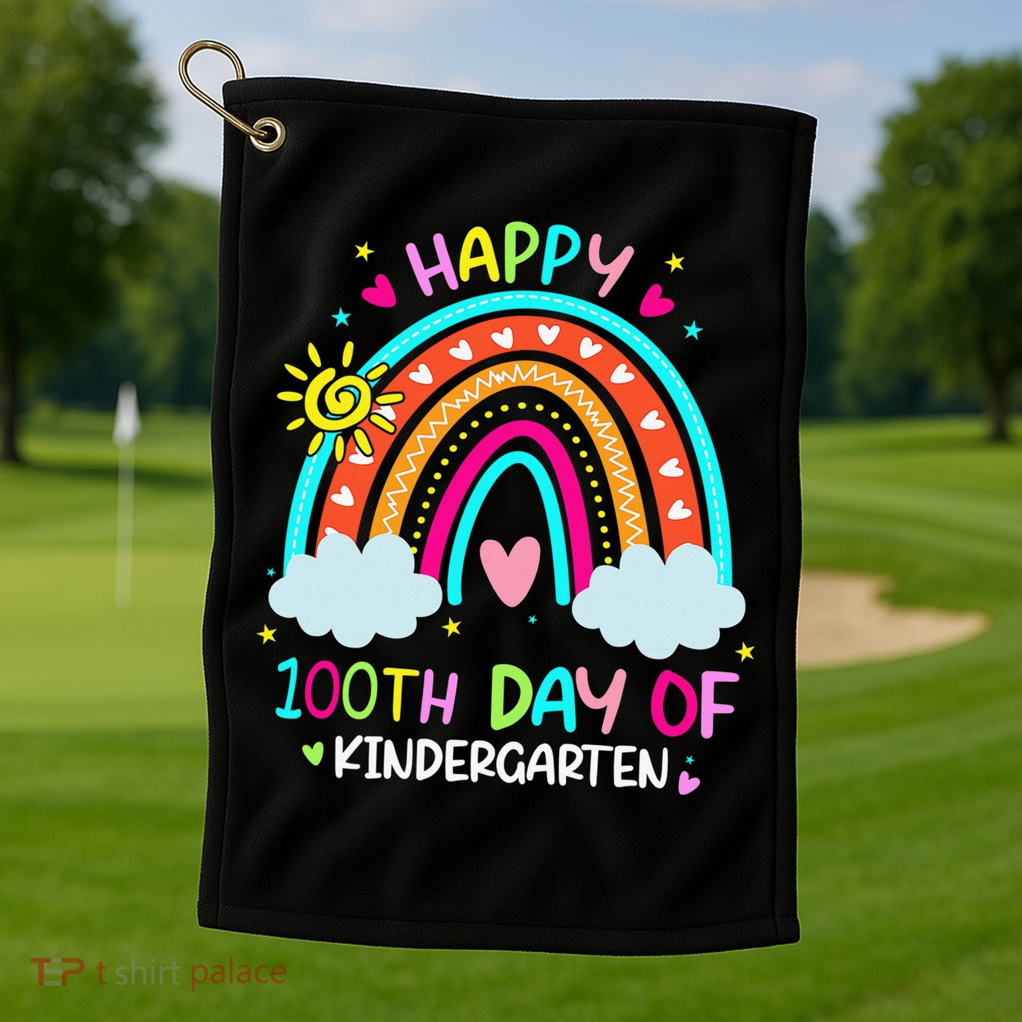 Cute 100th Day Of Kindergarten 100 Days Smarter Golf Towel