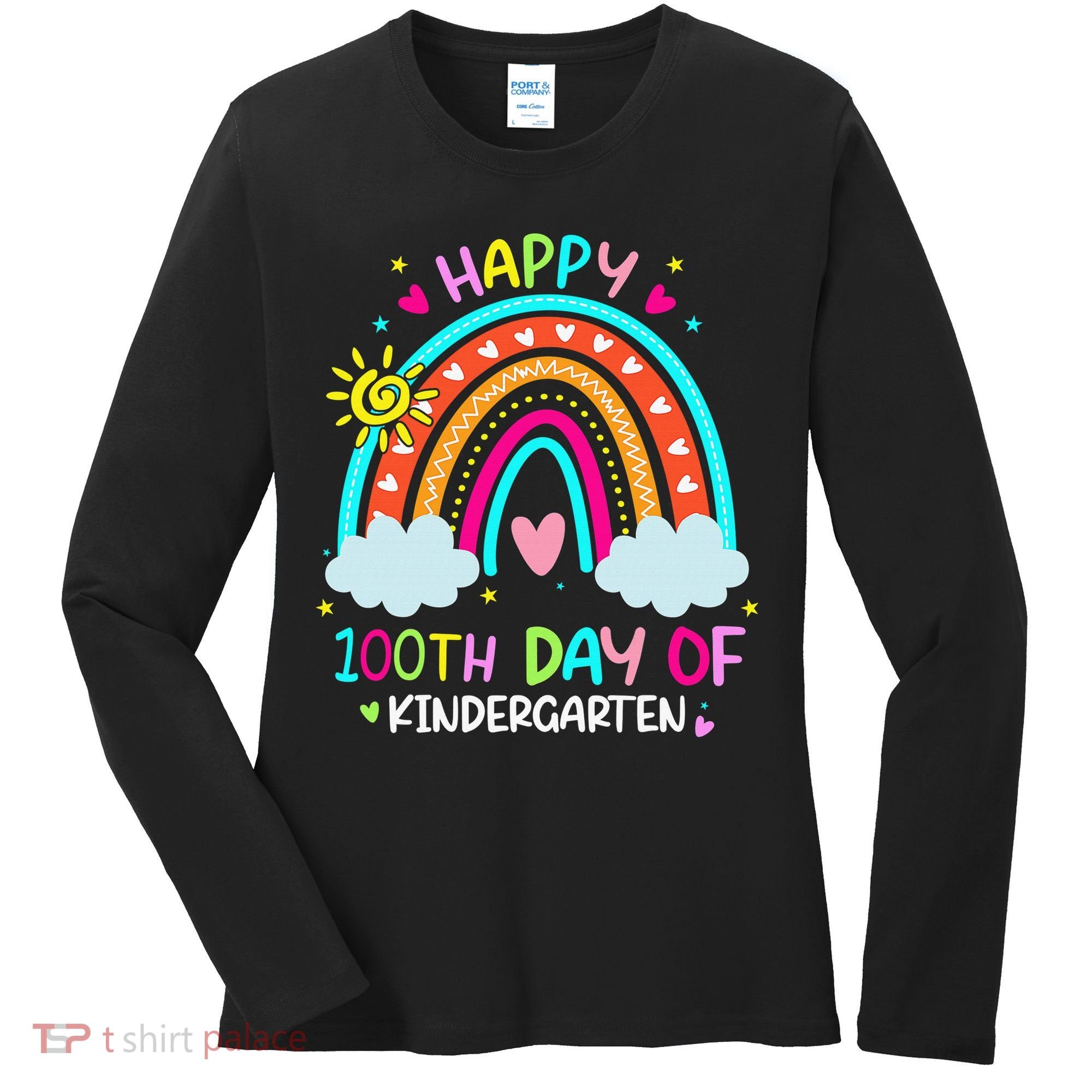 Cute 100th Day Of Kindergarten 100 Days Smarter Women's Long Sleeve Shirt
