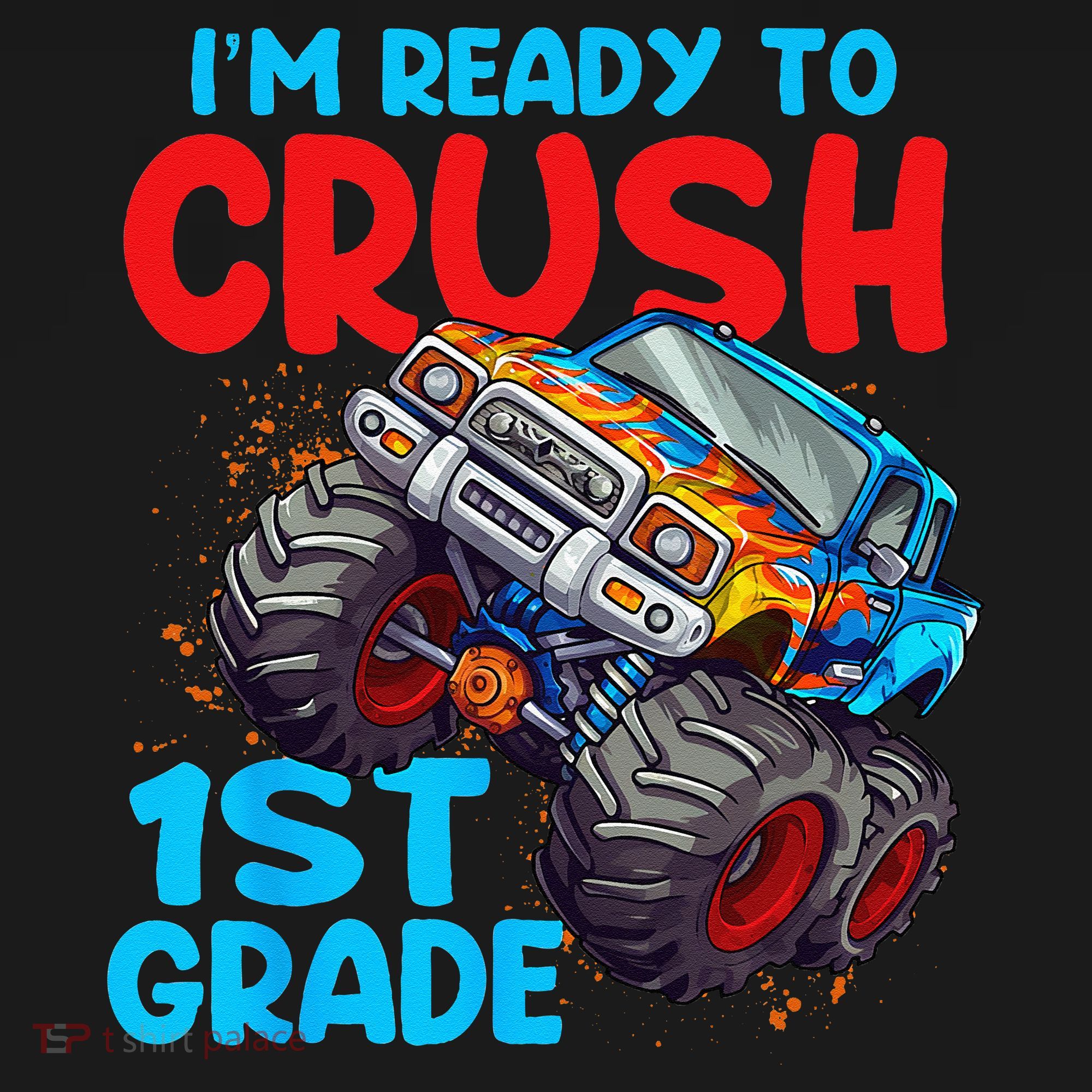 Crush 1st Grade Monster Truck Kids Back To School Long Sleeve Shirt
