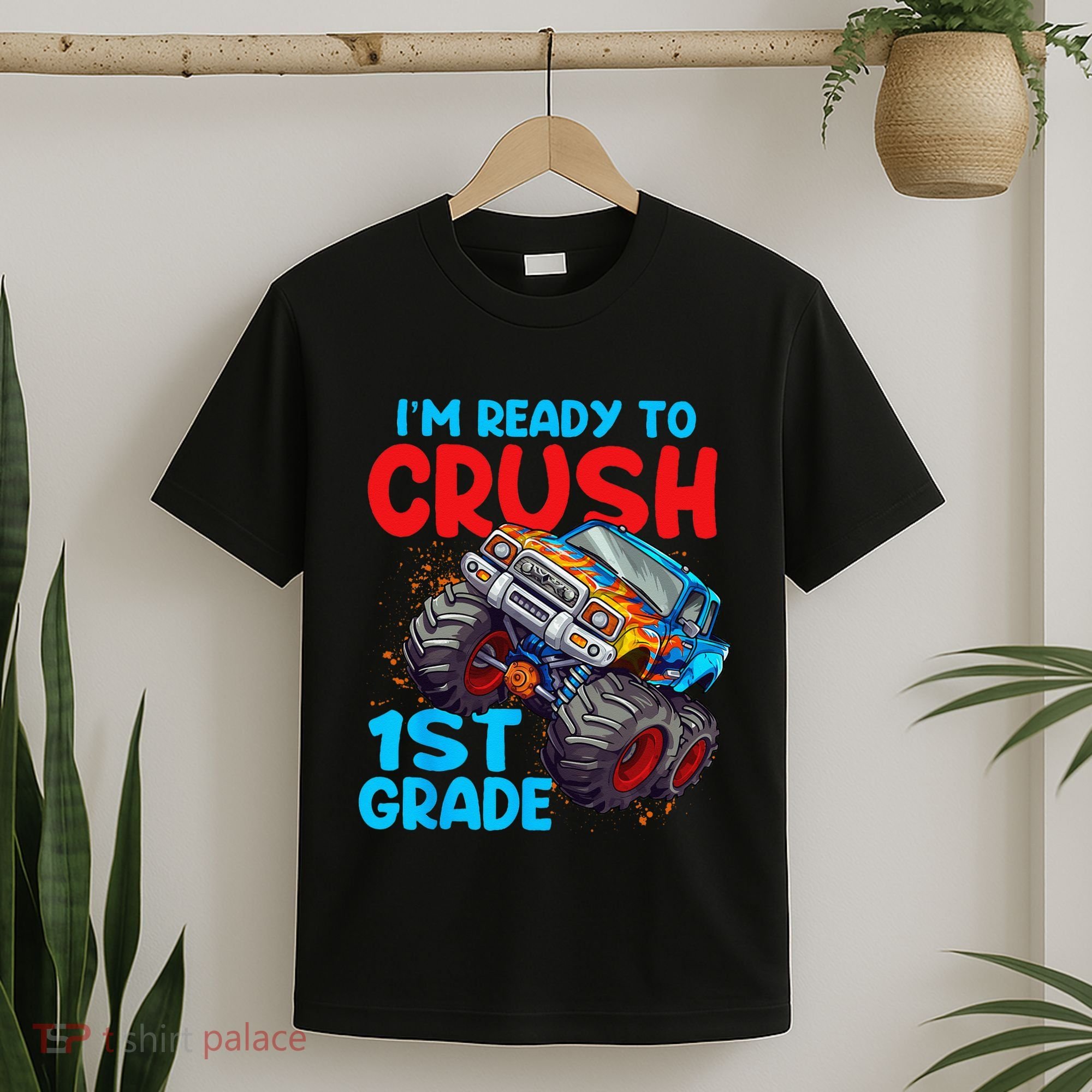 Crush 1st Grade Monster Truck Kids Back To School T-Shirt