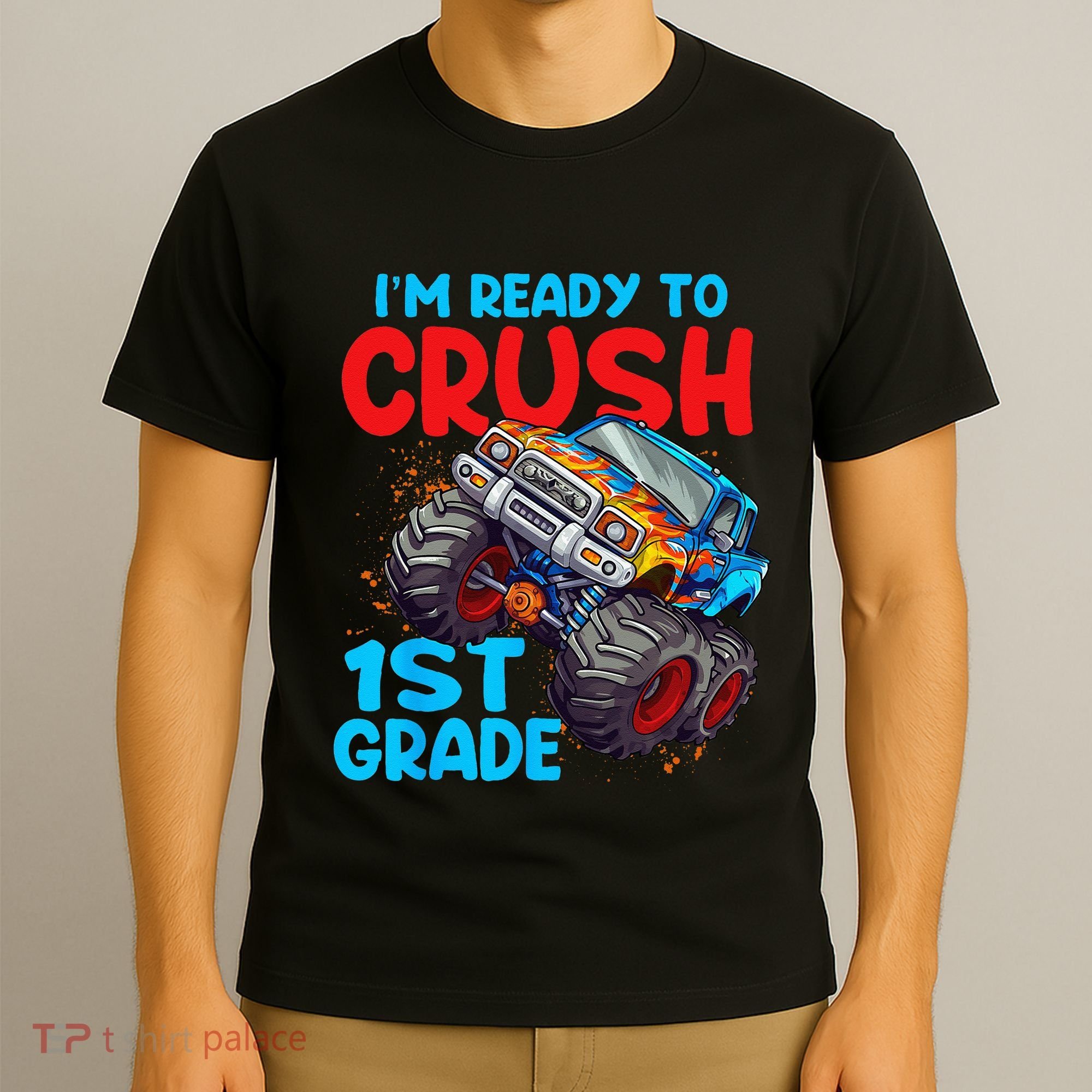 Crush 1st Grade Monster Truck Kids Back To School T-Shirt