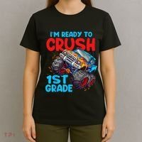 Crush 1st Grade Monster Truck Kids Back To School T-Shirt thumb 4