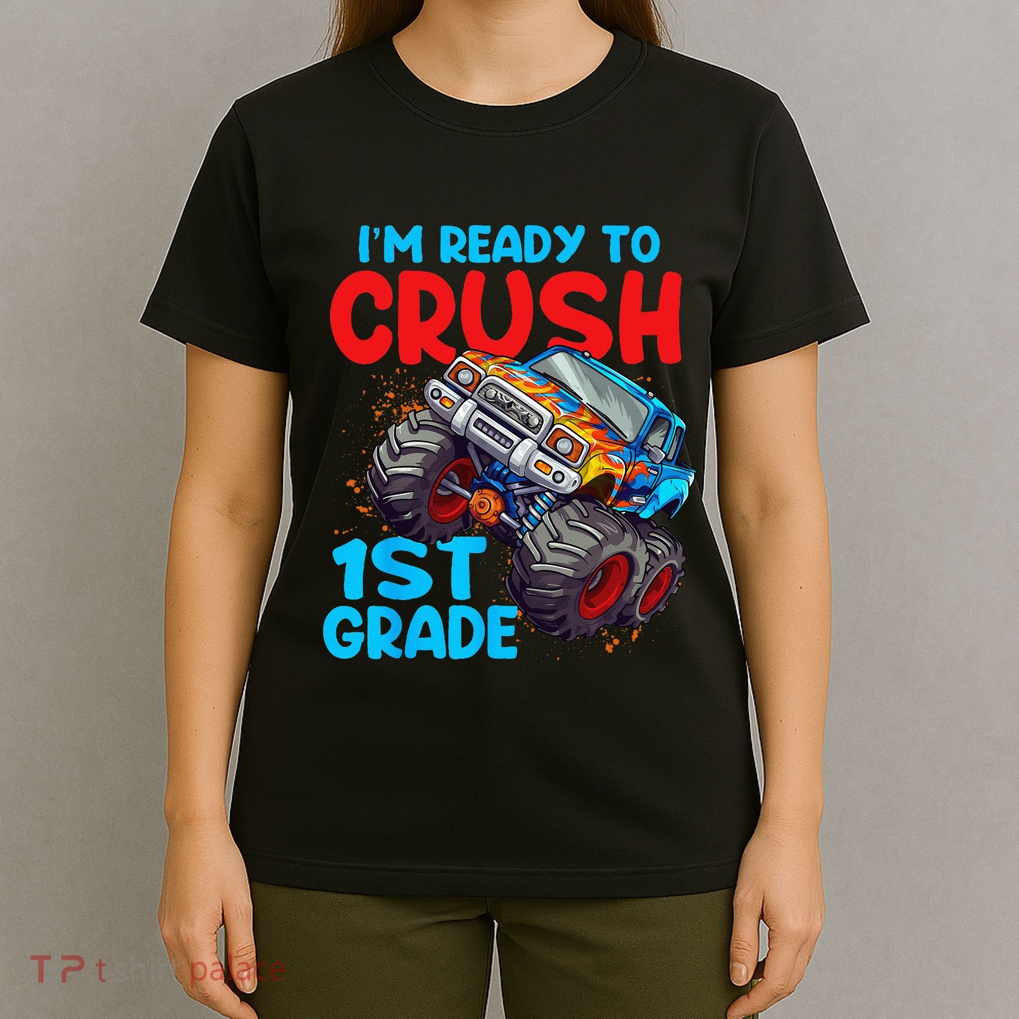 Crush 1st Grade Monster Truck Kids Back To School T-Shirt