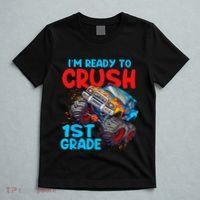 Crush 1st Grade Monster Truck Kids Back To School T-Shirt thumb 5