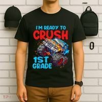 Crush 1st Grade Monster Truck Kids Back To School T-Shirt thumb 6