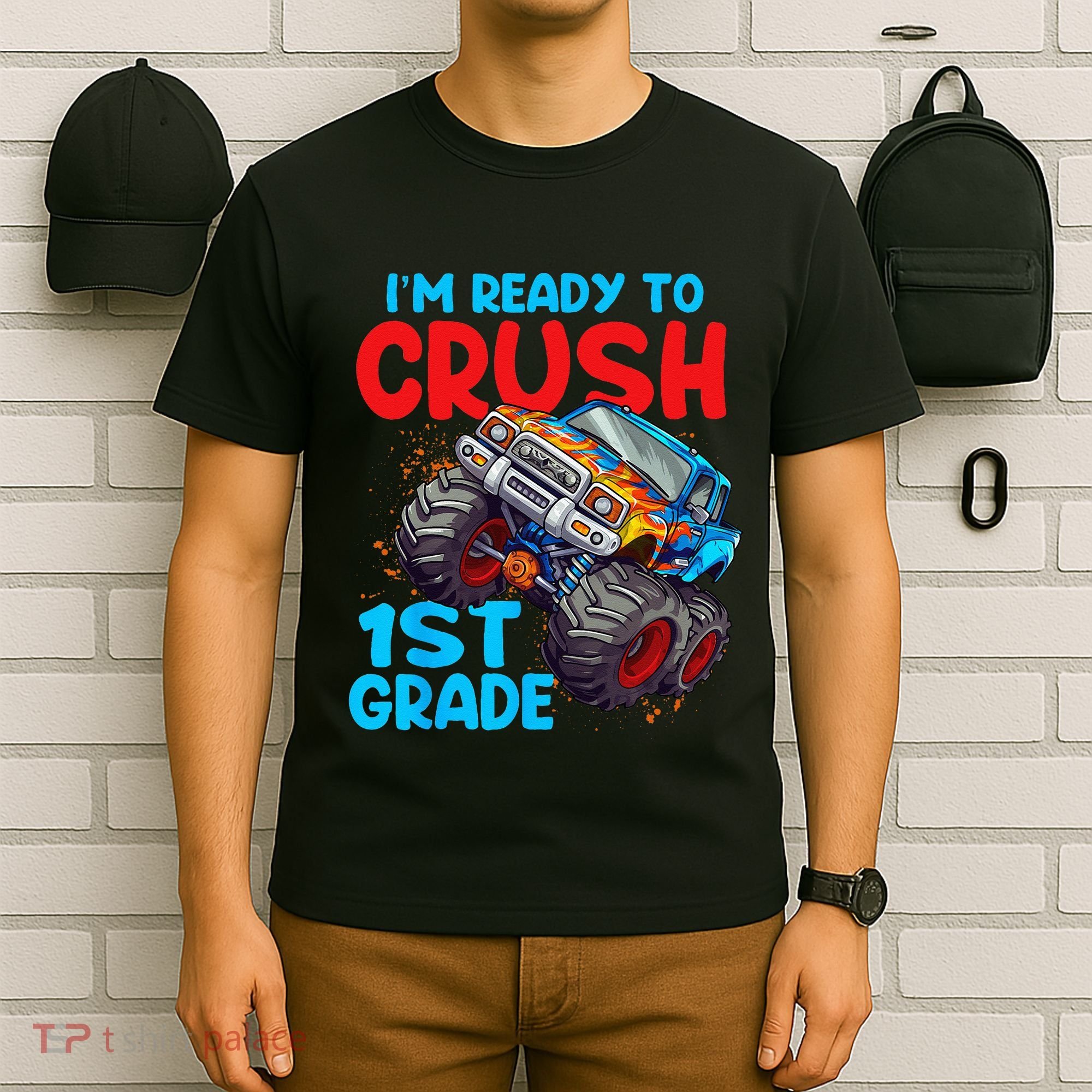 Crush 1st Grade Monster Truck Kids Back To School T-Shirt