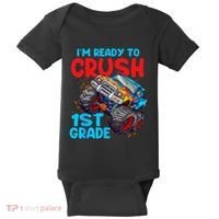 Crush 1st Grade Monster Truck Kids Back To School Baby Bodysuit thumb 0
