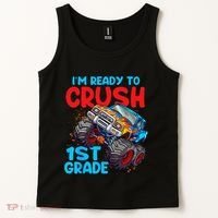 Crush 1st Grade Monster Truck Kids Back To School Tank Top thumb 2