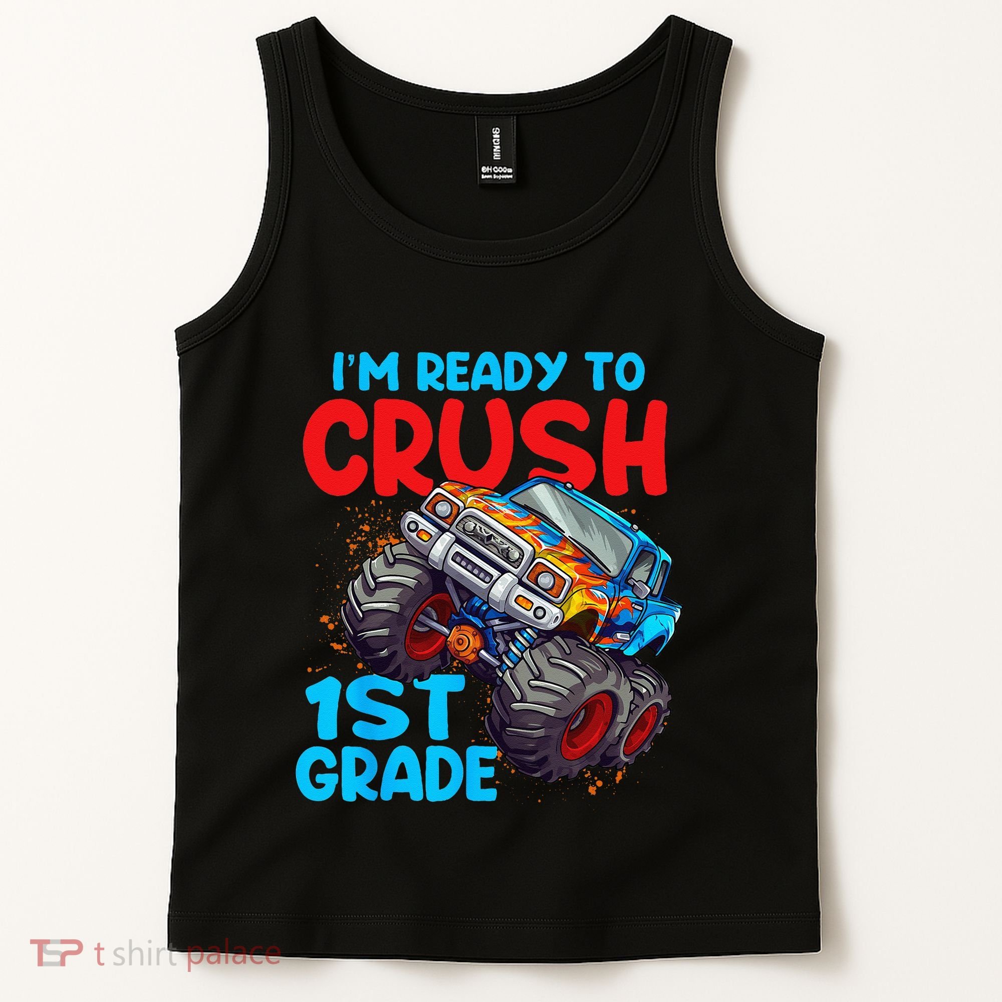 Crush 1st Grade Monster Truck Kids Back To School Tank Top
