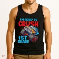 Crush 1st Grade Monster Truck Kids Back To School Tank Top thumb 3