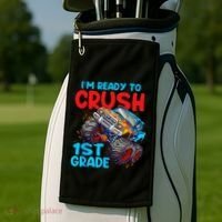 Crush 1st Grade Monster Truck Kids Back To School Golf Towel thumb 2