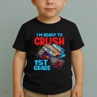 Crush 1st Grade Monster Truck Kids Back To School Toddler T-Shirt thumb 2