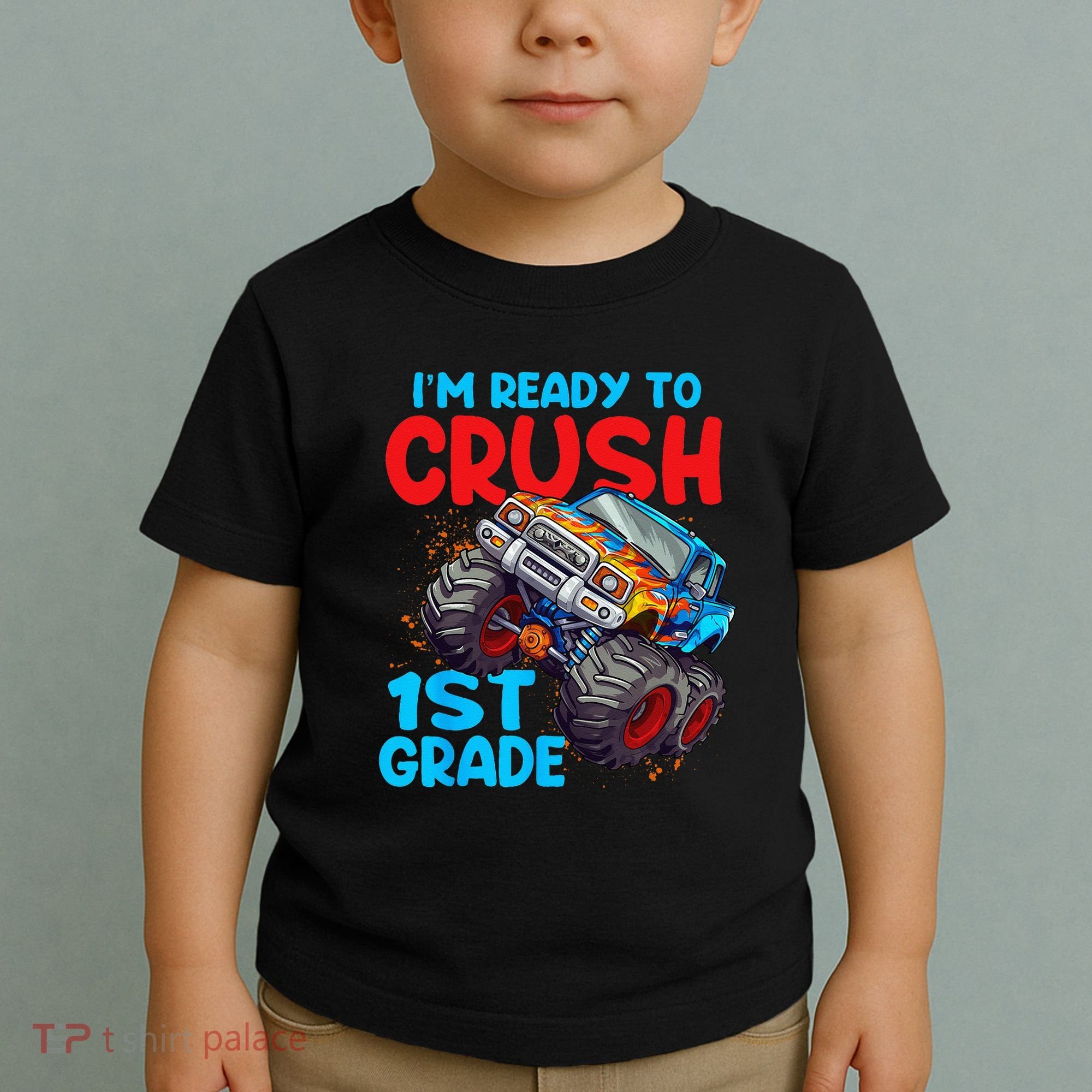 Crush 1st Grade Monster Truck Kids Back To School Toddler T-Shirt