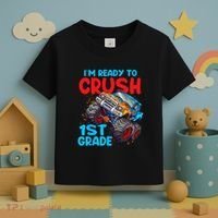 Crush 1st Grade Monster Truck Kids Back To School Toddler T-Shirt thumb 3