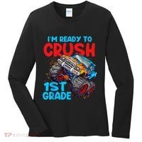Crush 1st Grade Monster Truck Kids Back To School Women's Long Sleeve Shirt thumb 0