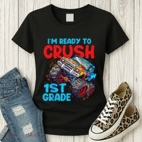 Crush 1st Grade Monster Truck Kids Back To School Women's T-Shirt thumb 3