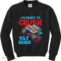 Crush 1st Grade Monster Truck Kids Back To School Kids Sweatshirt thumb 0