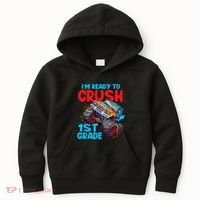 Crush 1st Grade Monster Truck Kids Back To School Kids Hoodie thumb 0