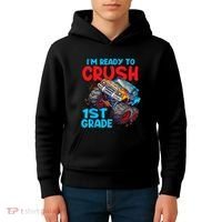 Crush 1st Grade Monster Truck Kids Back To School Kids Hoodie thumb 4