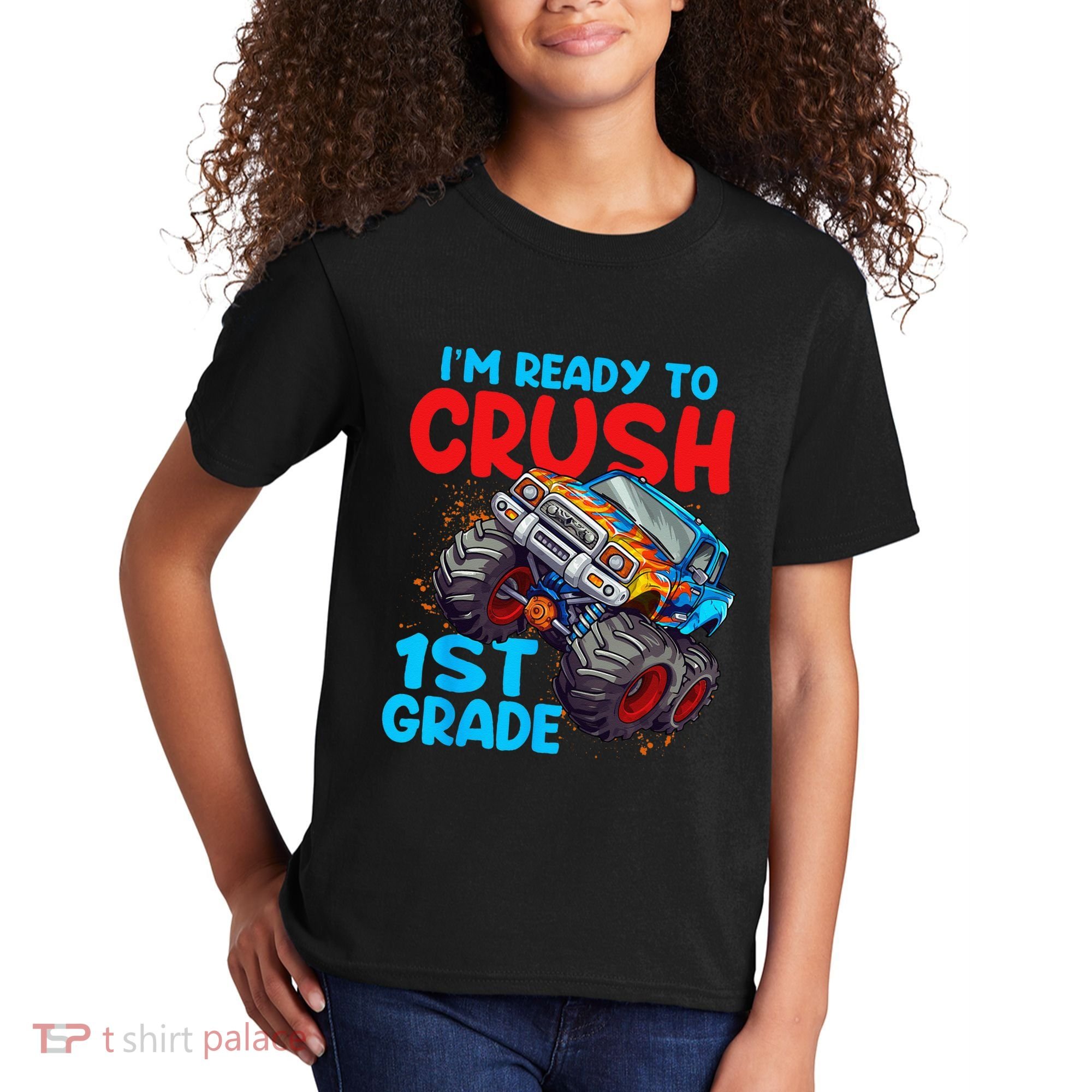 Crush 1st Grade Monster Truck Kids Back To School Kids T-Shirt
