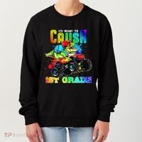 Crush 1st Grade Dinosaur Monster Truck Back to School Women's Sweatshirt thumb 0