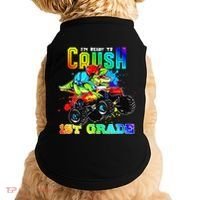 Crush 1st Grade Dinosaur Monster Truck Back to School Doggie Tank thumb 0