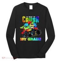 Crush 1st Grade Dinosaur Monster Truck Back to School Long Sleeve Shirt thumb 0