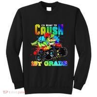 Crush 1st Grade Dinosaur Monster Truck Back to School Sweatshirt thumb 0