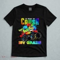 Crush 1st Grade Dinosaur Monster Truck Back to School T-Shirt thumb 5