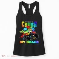 Crush 1st Grade Dinosaur Monster Truck Back to School Women's Tank Top thumb 0