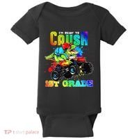 Crush 1st Grade Dinosaur Monster Truck Back to School Baby Bodysuit thumb 0