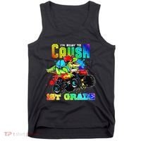 Crush 1st Grade Dinosaur Monster Truck Back to School Tank Top thumb 0