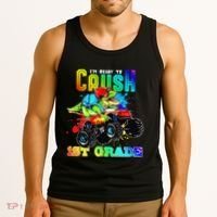 Crush 1st Grade Dinosaur Monster Truck Back to School Tank Top thumb 3