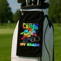 Crush 1st Grade Dinosaur Monster Truck Back to School Golf Towel thumb 2