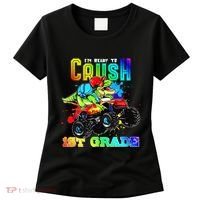 Crush 1st Grade Dinosaur Monster Truck Back to School Women's T-Shirt thumb 0