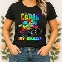 Crush 1st Grade Dinosaur Monster Truck Back to School Women's T-Shirt thumb 2