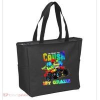 Crush 1st Grade Dinosaur Monster Truck Back to School Tote Bag thumb 2