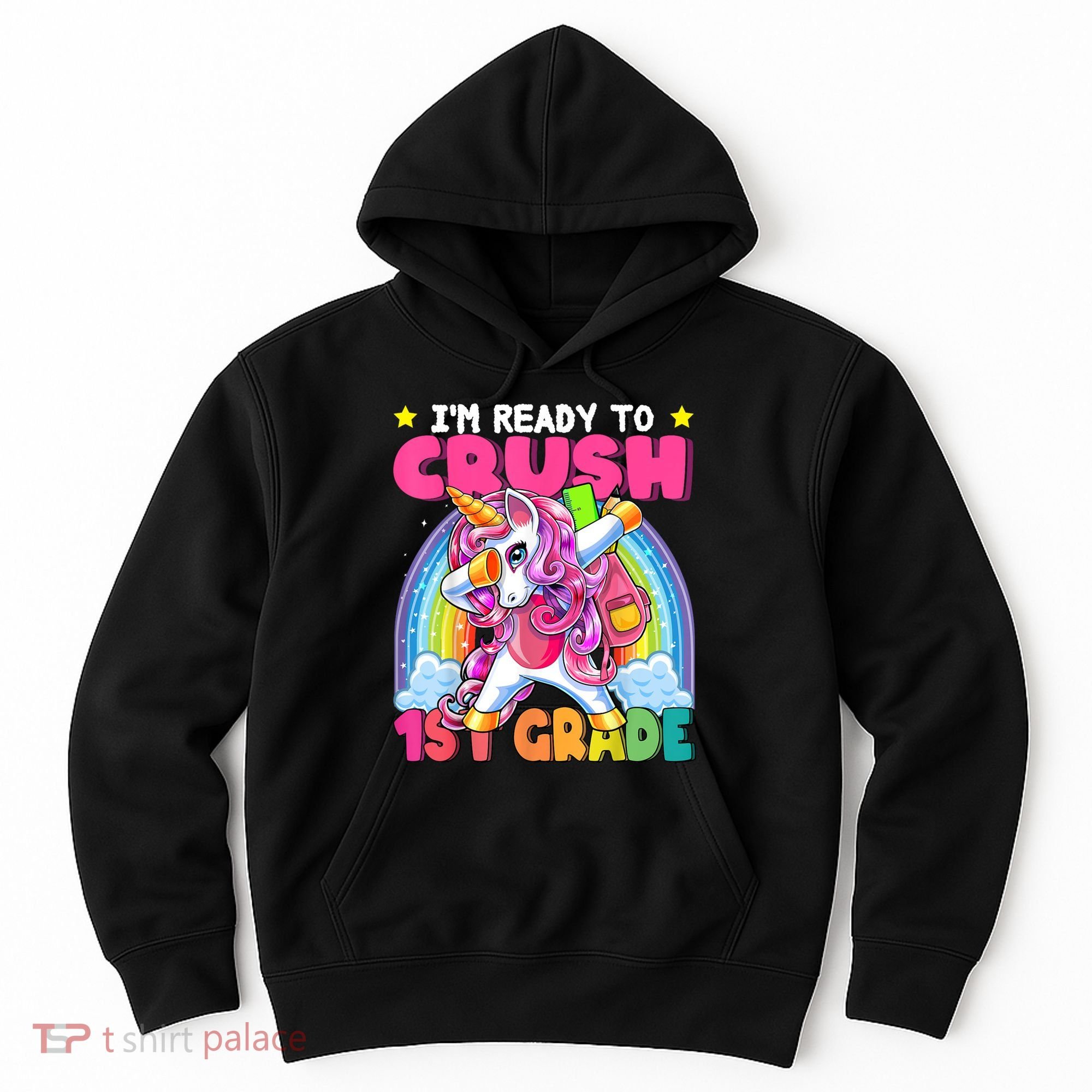 Crush 1st Grade Dabbing Unicorn Back To School Girl Gift Hoodie