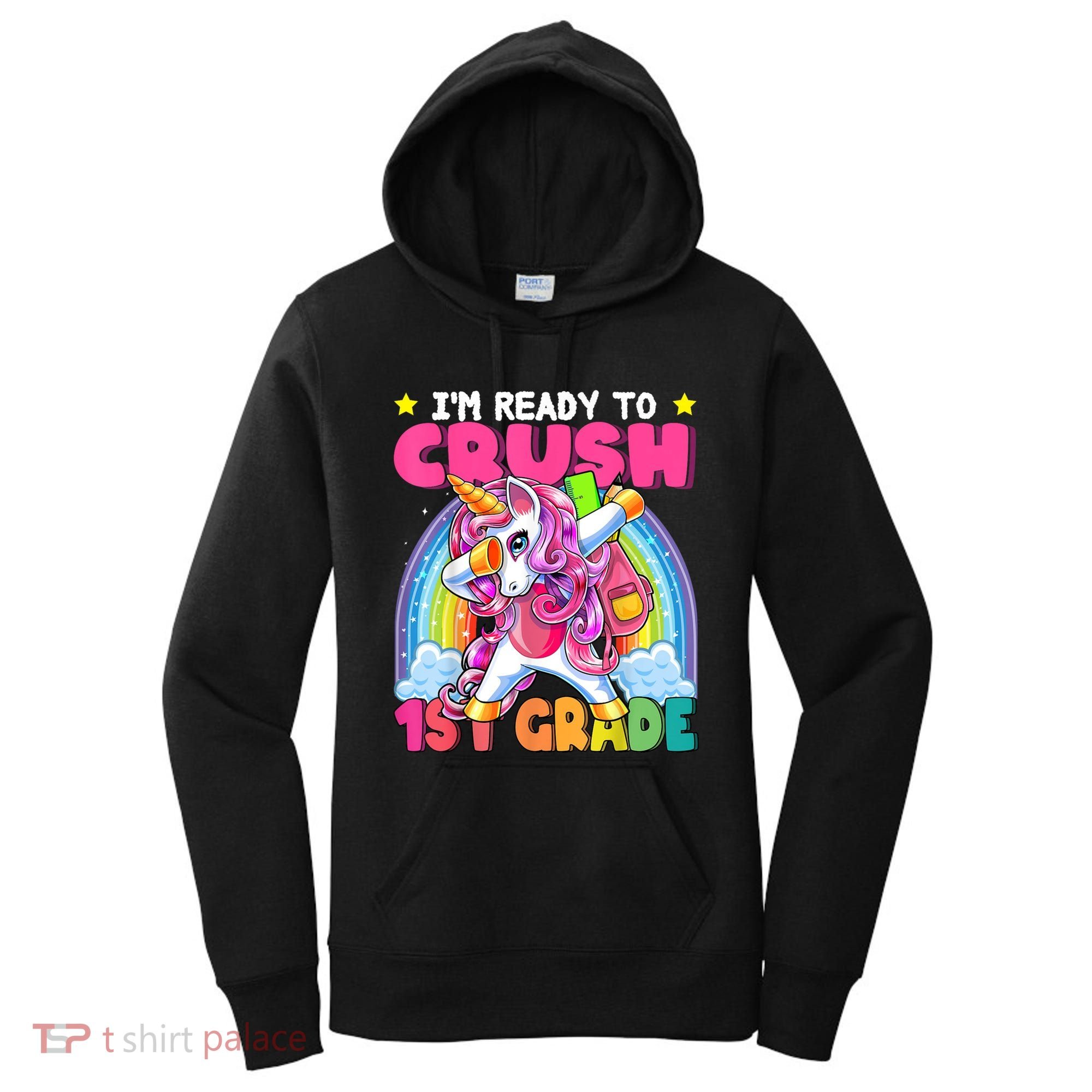 Crush 1st Grade Dabbing Unicorn Back To School Girl Gift Women's Hoodie