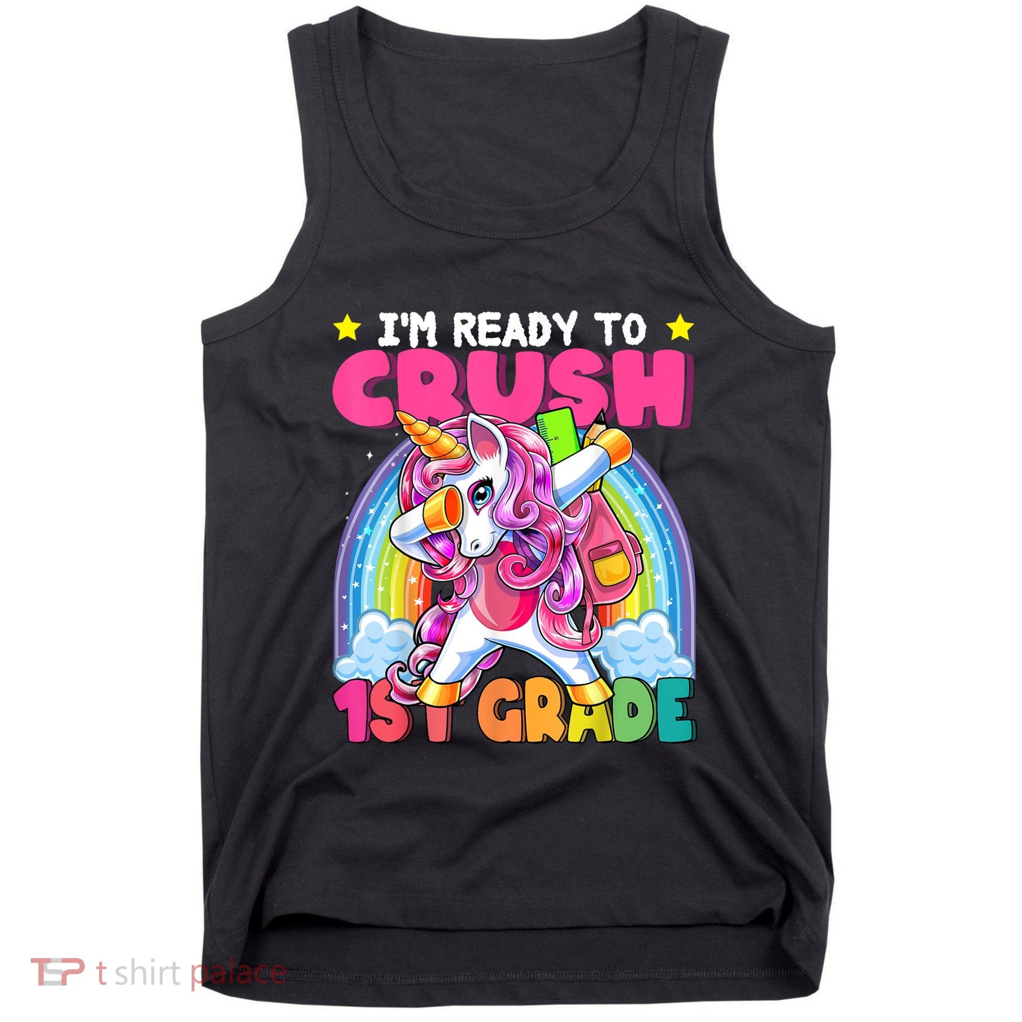 Crush 1st Grade Dabbing Unicorn Back To School Girl Gift Tank Top