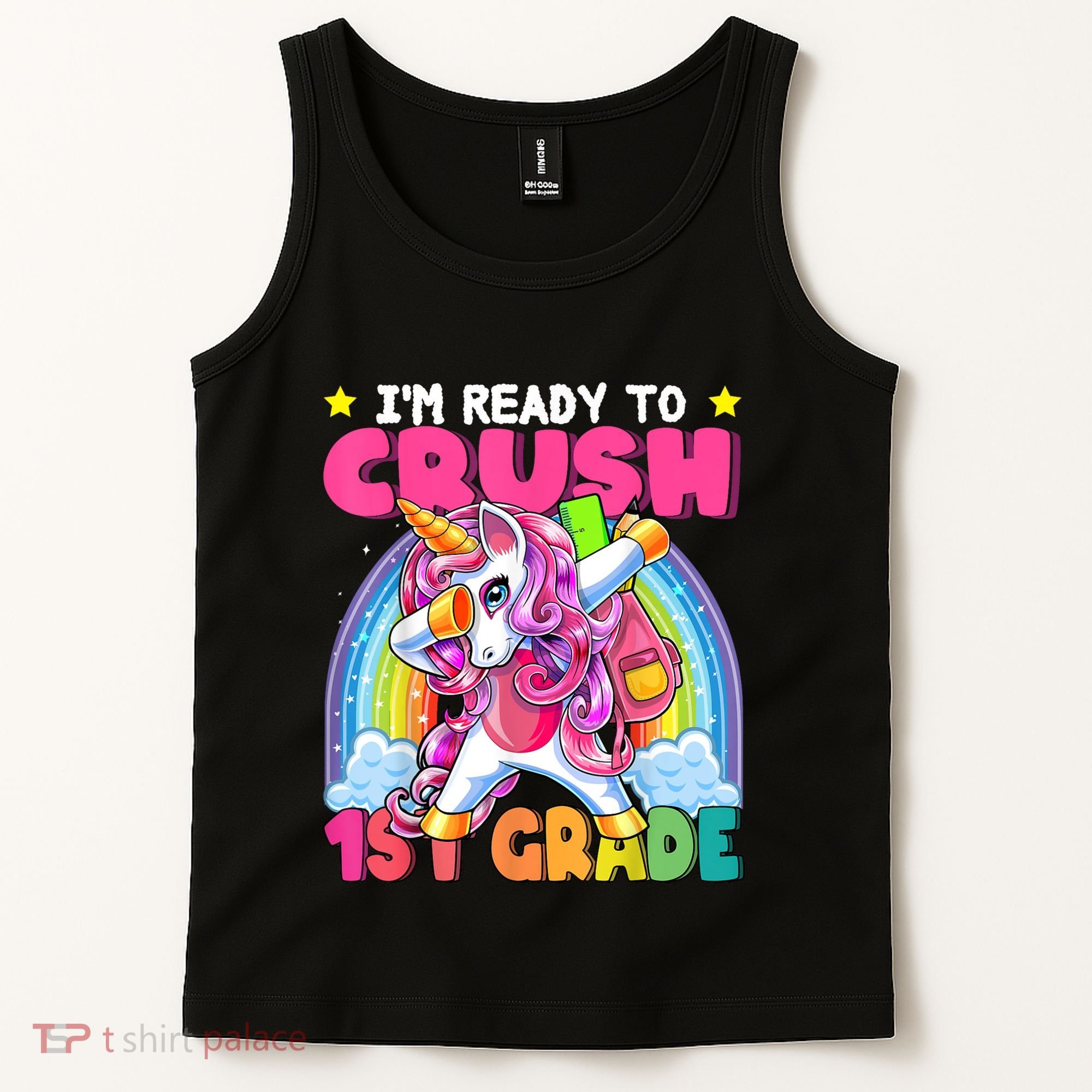 Crush 1st Grade Dabbing Unicorn Back To School Girl Gift Tank Top